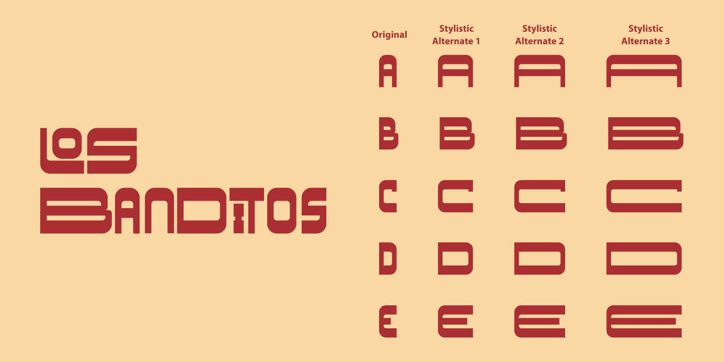 Beispiel einer Los Banditos Serif-Schriftart